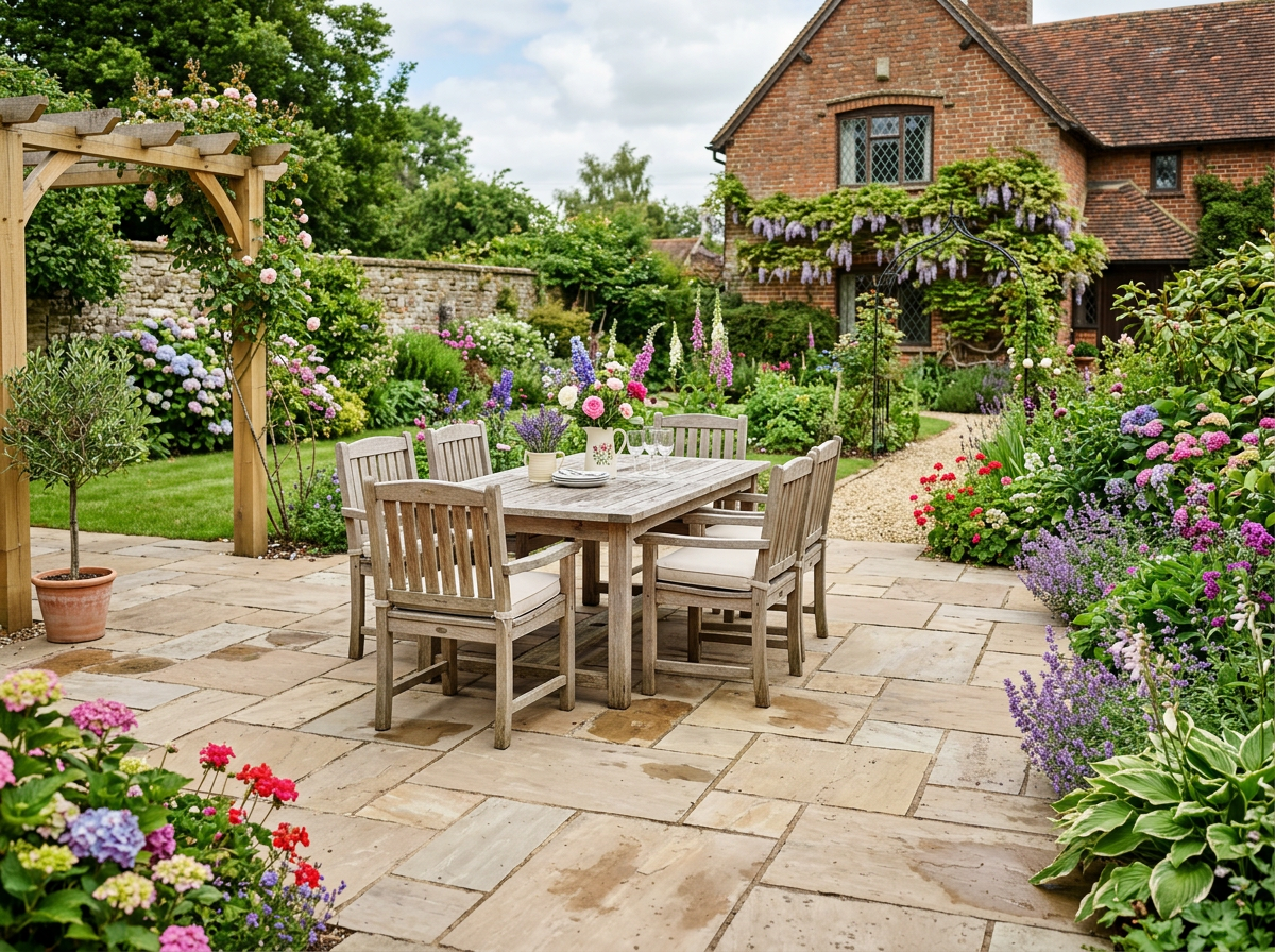 Indian sandstone patios — APD Landscaping, Northern Ireland